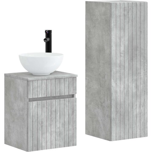  Set namje&amp;scaron;taja za kupaonicu 2 kom. Betonska siva 33 x 34.5 x 100 cm Slike