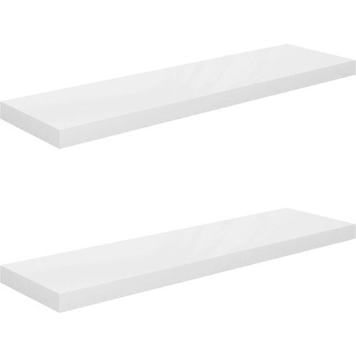 Maison Chic 2 kosi Lebdeče Stenske Police - Viseče police sijaj bele 90x23,5x3,8 cm MDF, (21758706) Cene