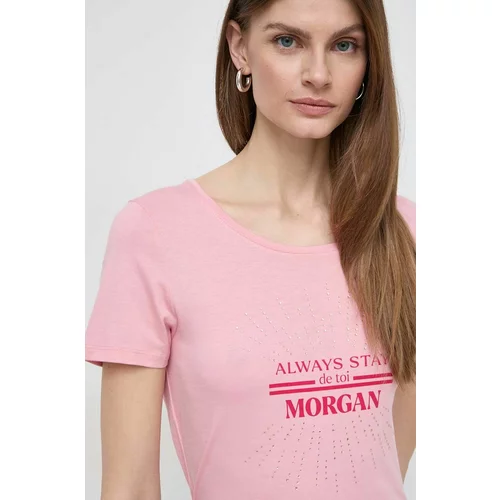 Morgan Kratka majica ženski, roza barva