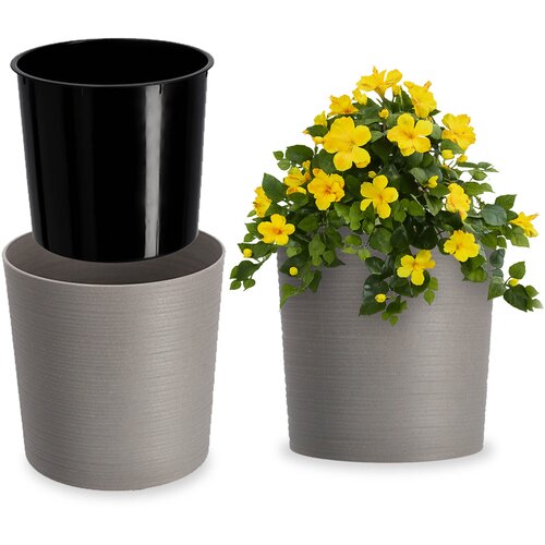 KADAX cvetlični lonec, cvetlični lonec, stojalo za rože, 19 cm, siv, za dnevno sobo + vložek, (5000353074) Cene