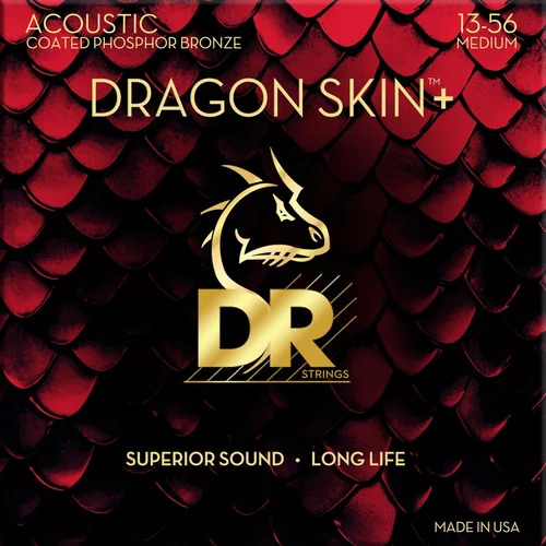 Dr Strings Dragon Skin+ Coated Phospore Bronze Medium 13-56 Strune za akustično kitaro