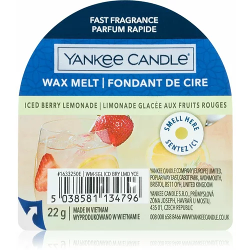 Yankee Candle Iced Berry Lemonade vosak za aroma lampu 22 g