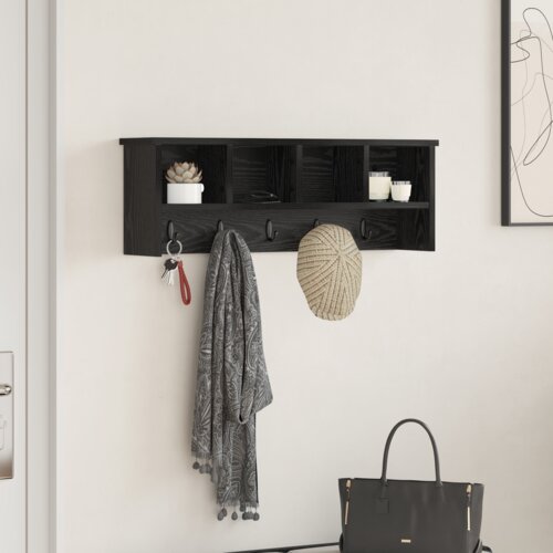 vidaXL Nadwyčajna obešalnik za plašče Črni hrast 75 x 16 x 26 cm Cene
