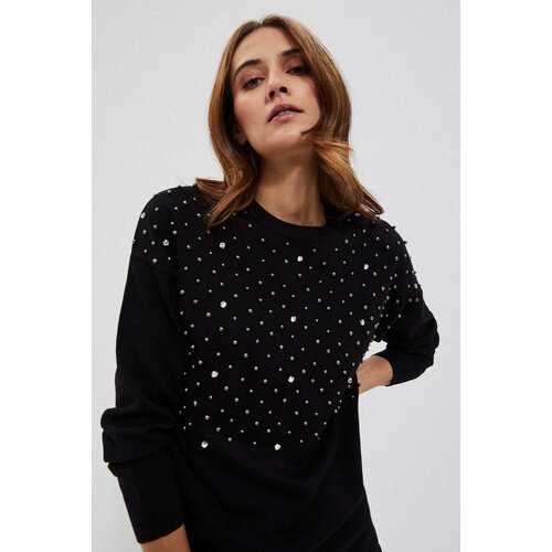 Marisse Sweater With Pearls Z-Sw-3656 Black Cene