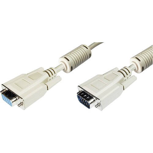 Digitus VGA podalj&scaron;ek VGA 15-polni vtič\, VGA 15-polna vtičnica 3.00 m siva AK-310203-030-E lahko se privije\, s feritnim jedrom VGA kabel, (20410636) Cene
