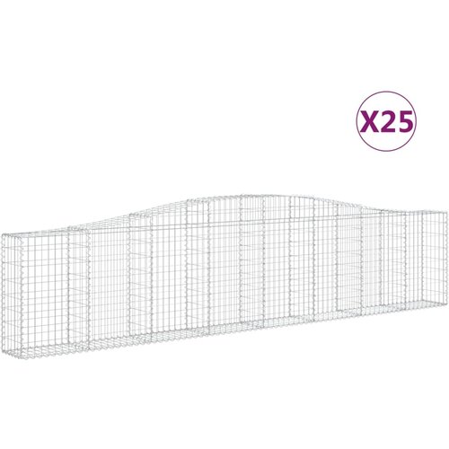 vidaXL Obokane gabion košare 25 kosov 400x30x80/100 cm cinkano železo, (21000175) Cene