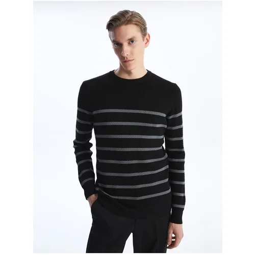 LC Waikiki Crew Neck Long Sleeve Striped Men's Knitwear Sweater