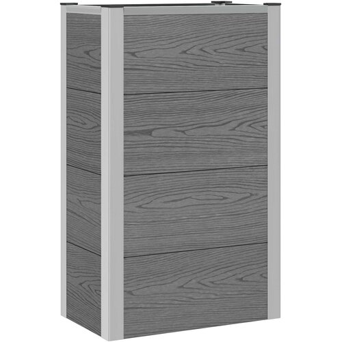  Vrtna visoka greda Siva 50 x 30 x 22 cm WPC in aluminij, (5000287735) Cene