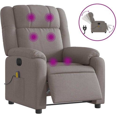 Maison Chic Električni masažni naslanjač - Relax naslanjač taupe blago, (22134841) Cene
