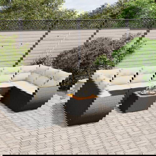 vidaXL 10-dijelni set vrtnih sofa s jastucima crni od poliratana Cijene