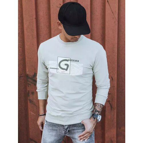 DStreet Bluza męska z nadrukiem beżowa Cene