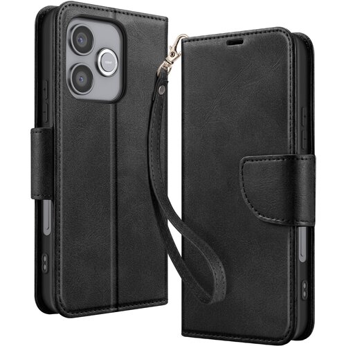AVIZAR Etui za denarnico za Honor 600 Lite v retro slogu s podporo, Črna, (5000274657) Cene
