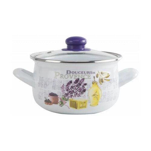 Interos Emajlirana &amp;scaron;erpa sa poklopcem 16 cm lavanda - 3539 Slike