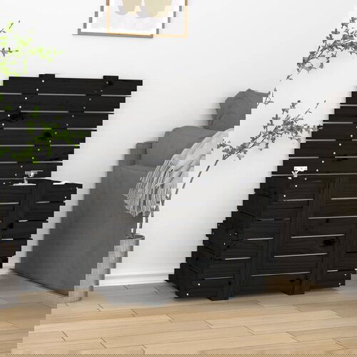 VidaXL Kutija za pohranu crna 58 x 40 5 x 42 cm od masivne borovine Slike