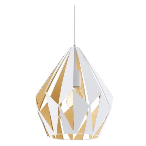 Eglo Carlton 1 viseća lampa E27, &amp;Oslash;31 cm, bijela/medeno zlatna, 49932 Slike