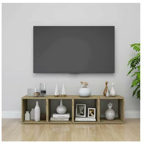  TV omarice 4 kosi bele in sonoma hrast 37x35x37 cm iverna pl.