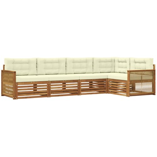 vidaXL Zunanja garnitura za sedenje z blazino 5 pcs Naravna in smetana, (5000282582) Cene