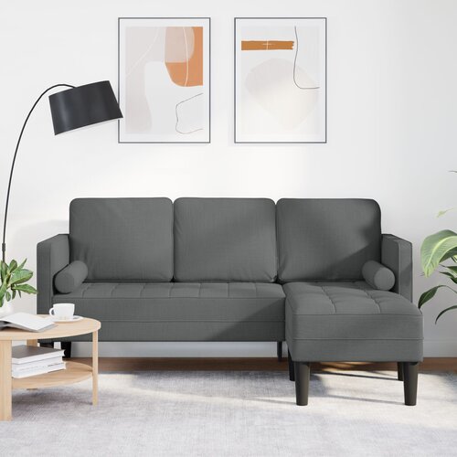vidaXL L-oblika sofa Tamno siva Masivna bukovina 173 x 131 x 67 cm Cijene