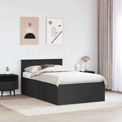  Okvir za krevet Crna 120 x 190 cm Konstruirano drvo - Crna 120 x 190 cm Slike