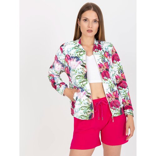Fashion Hunters RUE PARIS women's white velor zipped bomber sweatshirt Cene