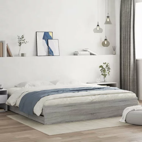  Okvir za krevet s ladicama boja hrasta 180x200 cm drveni