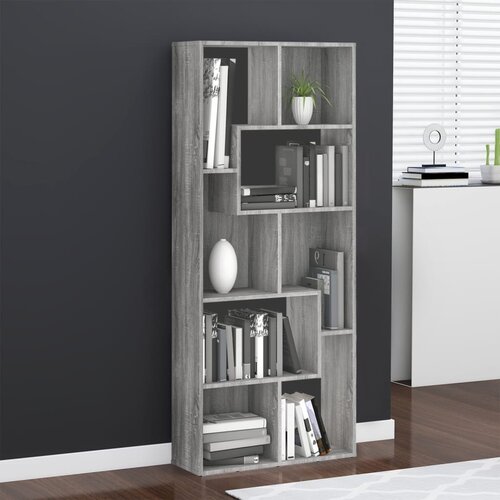 vidaXL knjižna omara siva sonoma 67x24x161 cm konstruiran les Cene