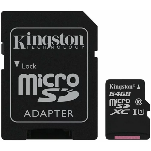 Kingston Spominska kartica Canvas Select Plus microSD XC 64GB Class10 UHS-I z adapterjem (SDCS2/64GB)