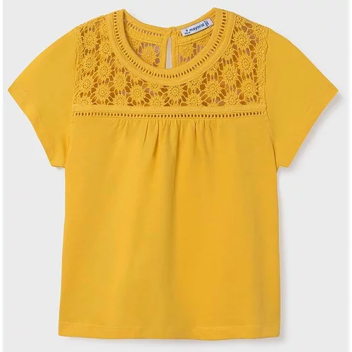 Mayoral Dječja pamučna bluza boja: žuta, bez uzorka