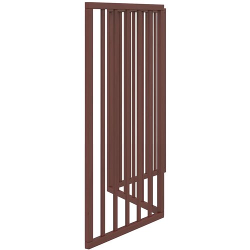  Vrata za pse s 3 panela sklopiva smeđa 150 cm od drva topole Slike