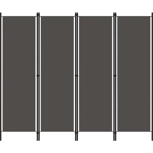 vidaXL Sobna pregrada s 4 panela antracit 200 x 180 cm