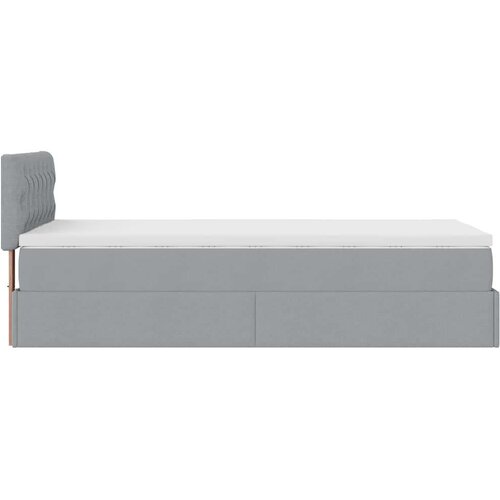 VidaXL Otomanski okvir kreveta s madraca svijetlosivi 90x190cm tkanine Slike