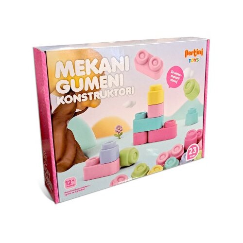 Pertini Toys Pertini mekani gumeni konstruktori pastel 23 dela ( 1039116 ) Slike