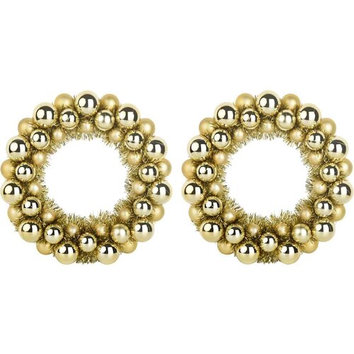 VidaXL Vijenci s božićnim kuglicama 2 pcs Zlatno 33 x 33 x 7 cm Slike