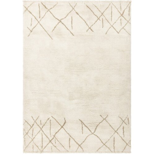 Asiatic Carpets Kremno bela pralna ročno tkana volnena preproga 200x290 cm Azera Crosshatch &ndash; Cene