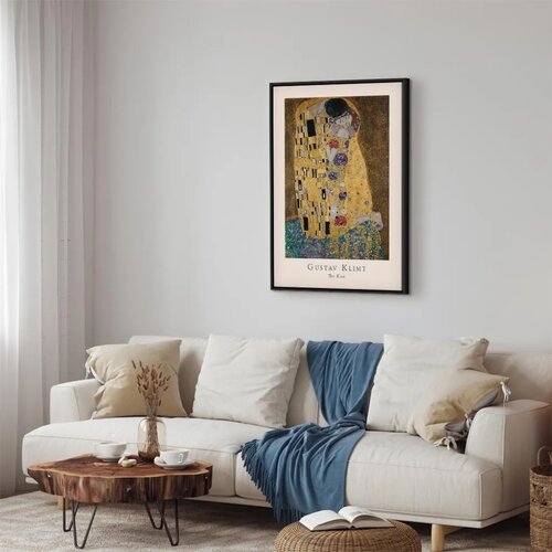  Slika - Gustav Klimt - The Kiss (1 Part) Vertical 40x60 U crnom drvenom okviru Slike