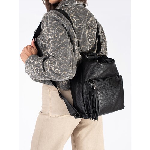 Shelvt Black women&amp;#039;s backpack bag with tassels Slike