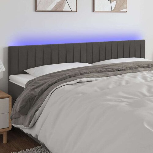  Posteljno vzglavje temno sivo 200x5x78/88 cm žamet, (20735968) Slike
