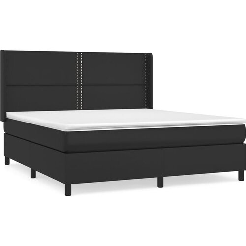 Maison Chic Box spring postelja - Vzmetna postelja z vzmetnico črn 180x200 cm umetno usnje SL7702, (21900729) Cene
