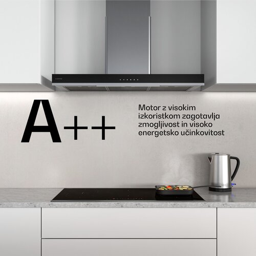 Klarstein Verosteel kuhinjska napa | Elegantna, minimalistična, zmogljiva | Energijski razred A++ | 881,6 m&amp;sup3;/h | 90 cm Slike