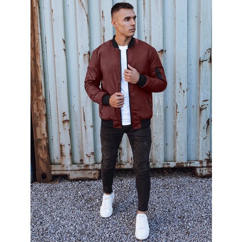 DStreet Kurtka męska bomber jacket bordowa Slike
