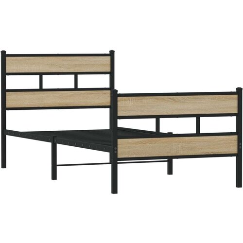 VidaXL Metalni okvir kreveta bez madraca boja hrasta sonome 90x200 cm Slike