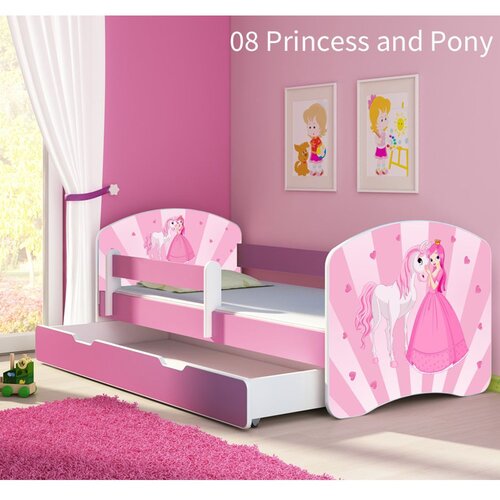ACMA Dječji krevet s motivom, bočna roza + ladica 180x80 cm - 08 Princess with Pony Cijene
