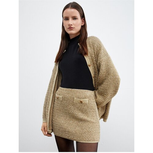 Koton Women's Tuba Unusal X Cotton - Glittery Mini Knitwear Skirt Slike