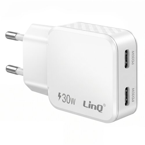 LINQ Univerzalni Polnilnik z Dvema Vhodoma USB-C 30W Power Delivery, Bela, (5000275859) Cene