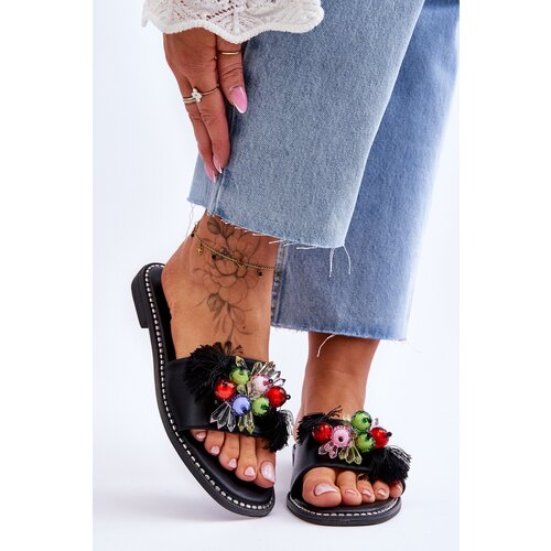 S. BARSKI Slippers With Decorative Beads S.Barski Slike