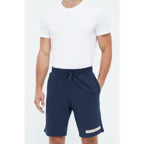 Emporio Armani Underwear Homewear pamučne kratke hlače boja: tamno plava