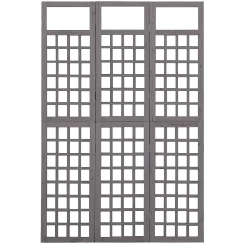 Maison Chic 3-delni Paravan - Sobne pregrade/mreža iz lesa jelke sive barve 121x180 cm, (22111847) Cene