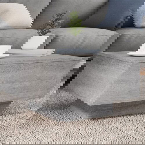 VidaXL Klubska mizica z LED lučkami siva sonoma 55x55x31 cm Slike