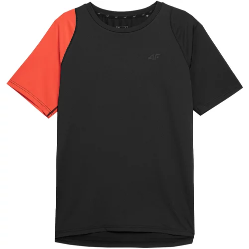 4f Tehnička sportska majica narančasto crvena / crna