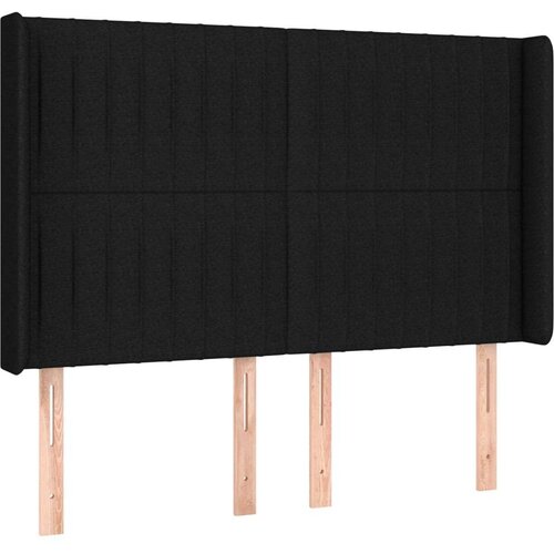  Box spring s madracem LED crni 140x190 cm od tkanine Slike